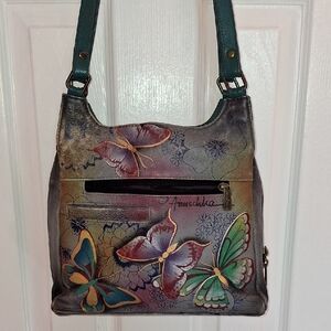 Anuschka Artistic Butterfly Shoulder Bag